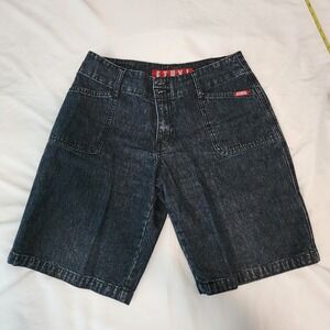 ETHYL Vintage‎ Culotte Short Denim Women High-Waisted Flaired Double Button,